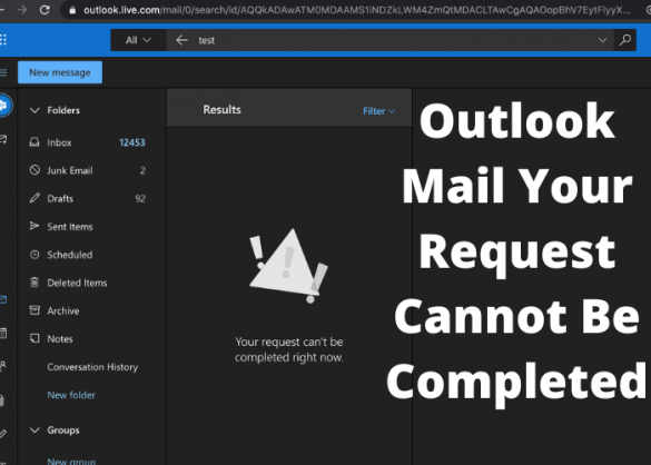 Outlook Mail Your Request Cannot Be Completed